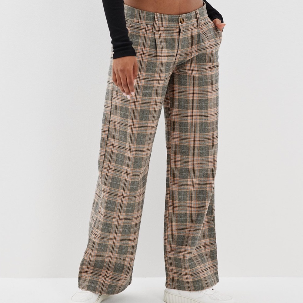 AE Low-Rise Plaid Pant